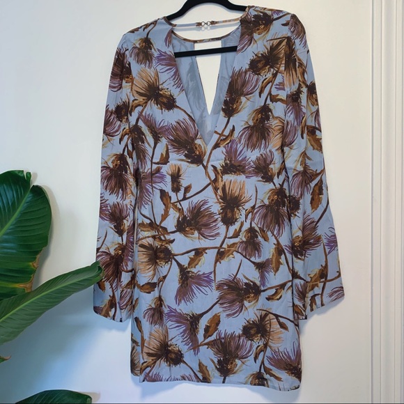 ❌ SOLD ELSEWHERE Blue floral dandelion mini dress - Picture 2 of 4